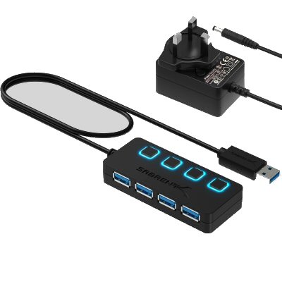 Sabrent USB3 Hub with Power Sabrent USB3 Hub